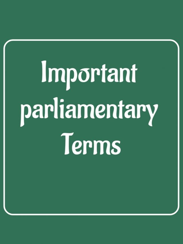 Important Parliamentary Terms
